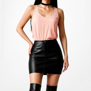 ASOS Pink Pastel Scoop Neck Pocket Front Racerback Tank Cami Top Blouse Size S